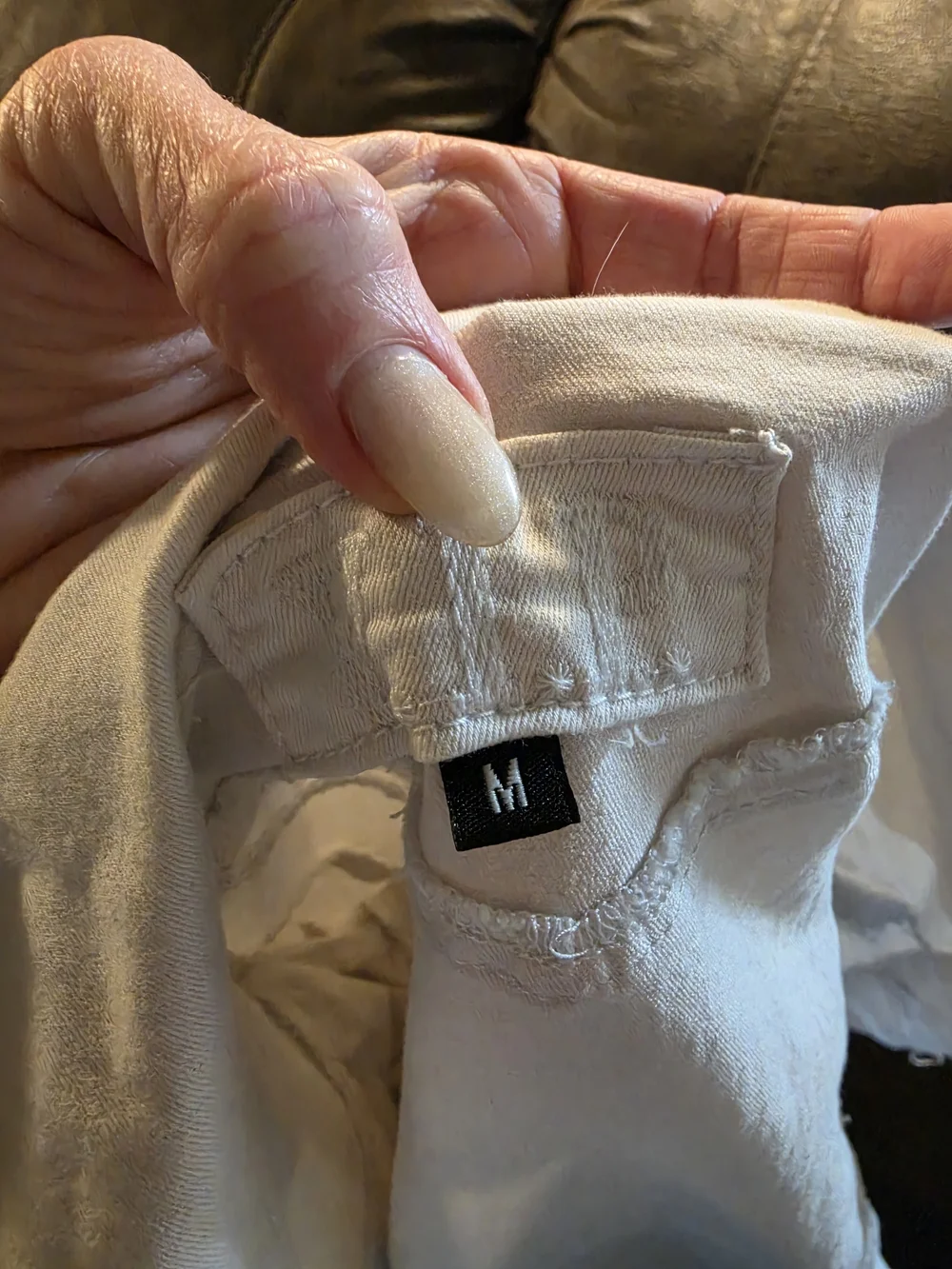 White Women's Denim Jacket - Classic Button-Front - Picture 3 of 3